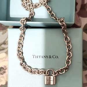 Tiffany & Co. 1837 Padlock Lock Necklace Sterling Silver 925 16" Chain